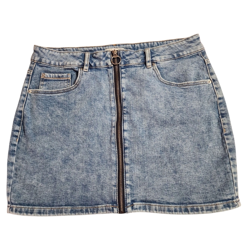 Garage Denim Zip-Up Skirt | Size 9/Large